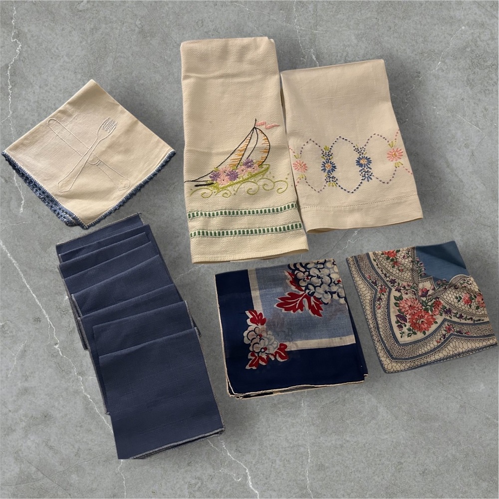 Vintage Mismatched Linens 13 pieces
